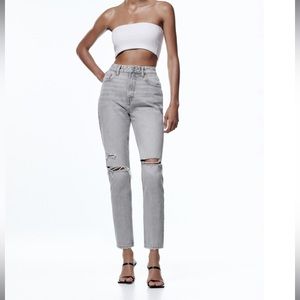 Zara ripped mom jeans